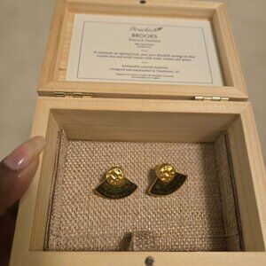 Brackish Brooks Peakcock Feathers 24kt Gold Plated